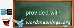 WordMeaning blackboard for provided with
